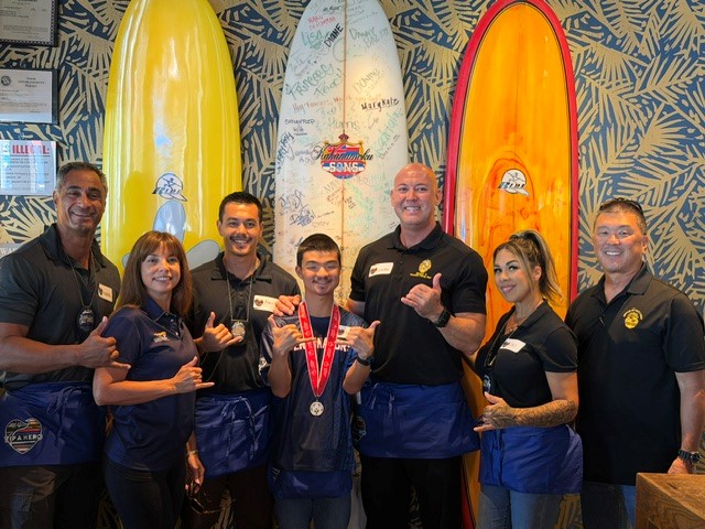 D2 Officers volunteered at Mililani CPK for Tip a Hero supporting Special Olympics