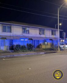 Photo of an illegal gambling house in Wahiawa at night.